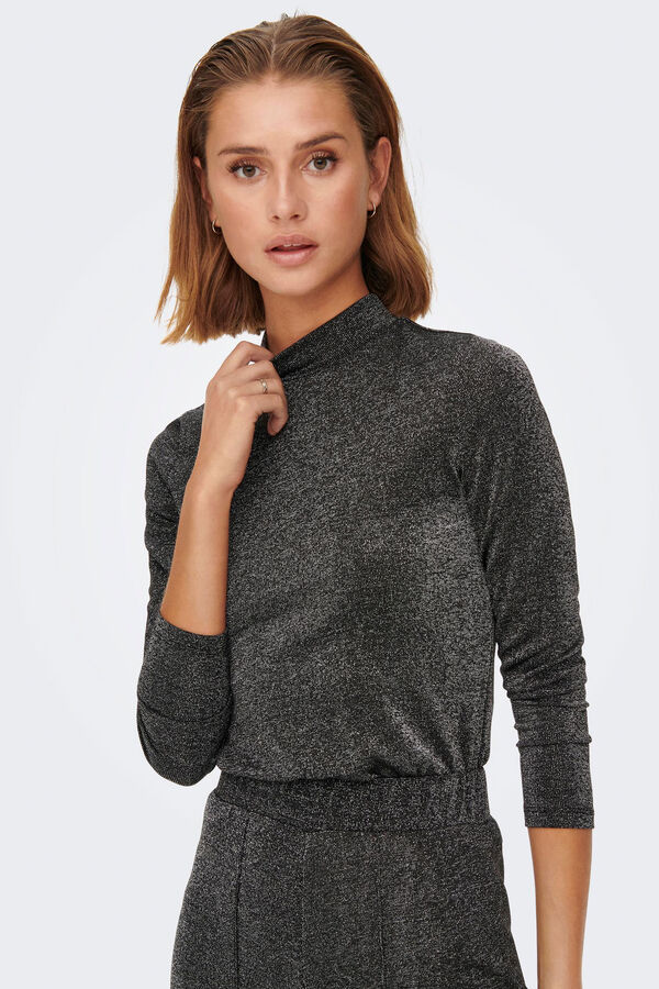 Springfield Top cuello alto glitter negro