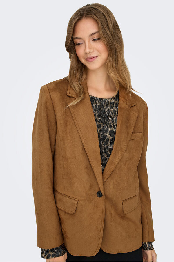 Only Blazer de traje de ante nude