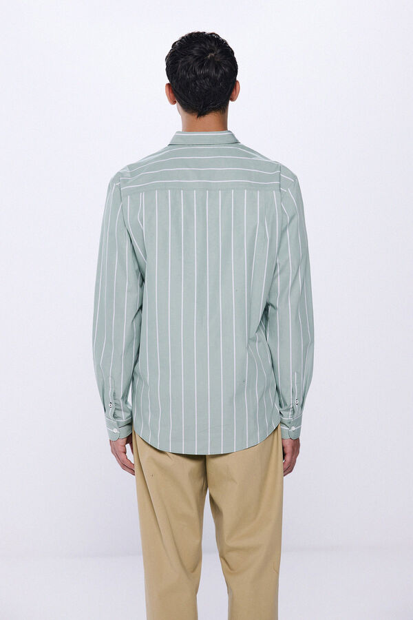 Springfield Camisa popel&iacute;n rayas verde