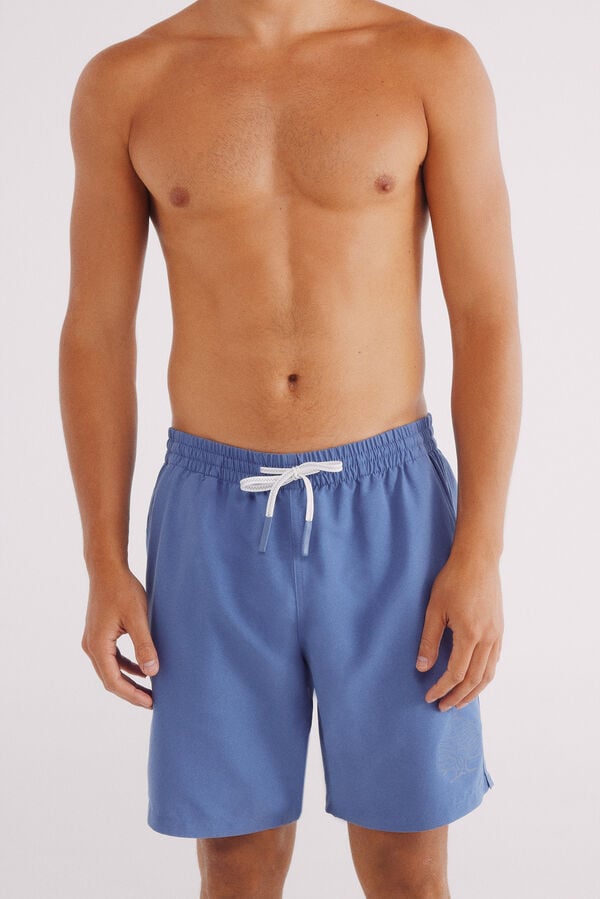 Springfield Maiô liso com logo Springfield azul