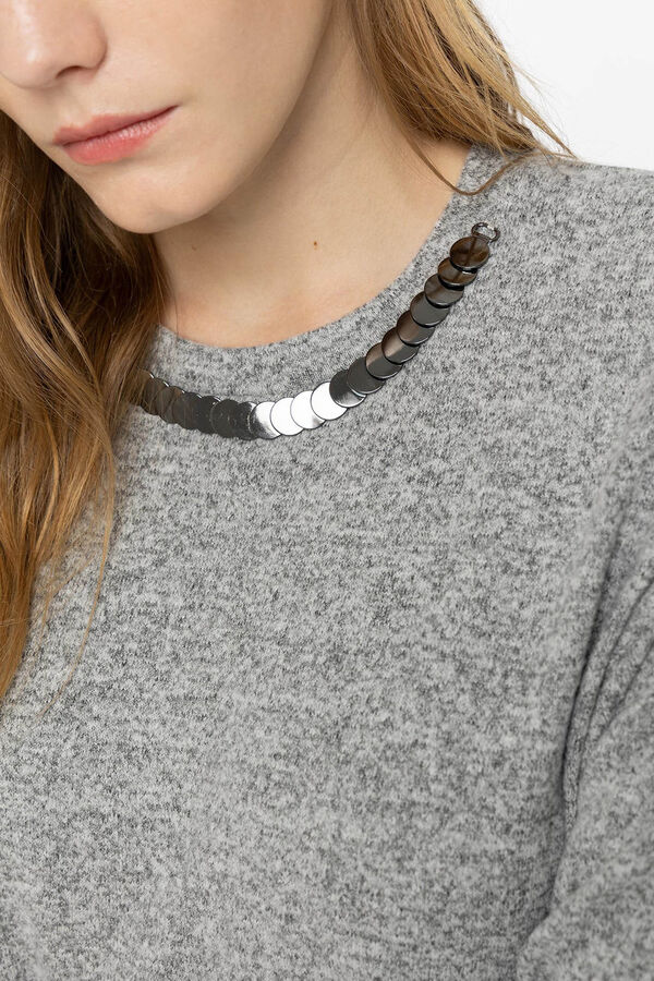 Tiffosi Camiseta De Punto con Aplicaci&oacute;n Met&aacute;lica gris