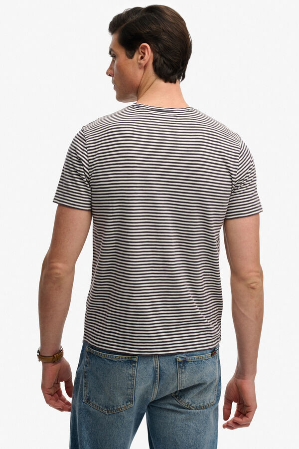 Superdry T-shirt manga curta &agrave;s riscas branco