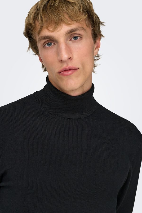 Only & Sons Jersey cuello vuelto negro