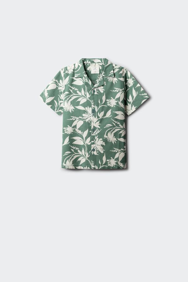 Springfield Kids Camisa de flores para menino verde