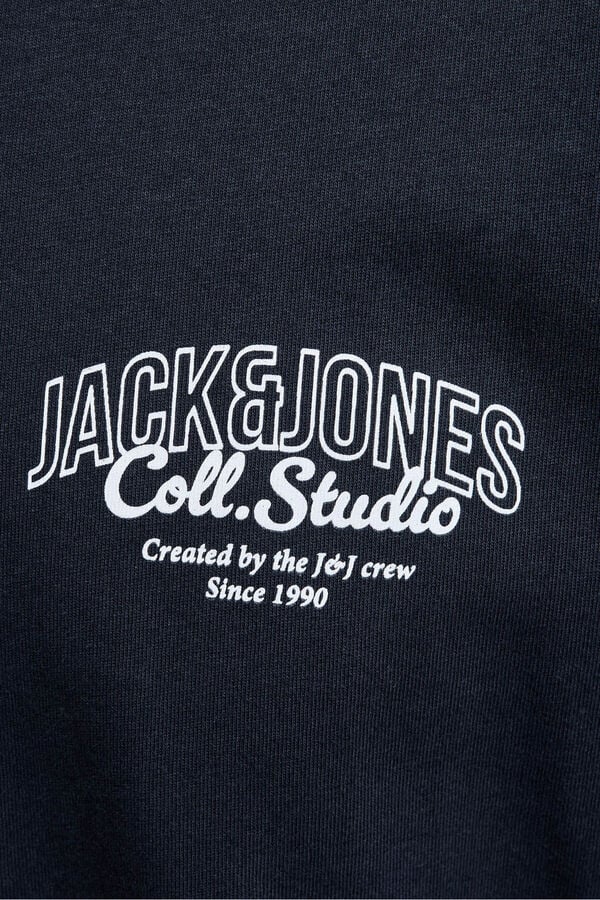 Jack & Jones T-shirt comprida com logo azul