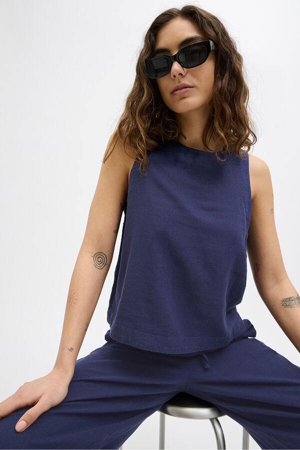 Jack & Jones Top sin mangas relaxed fit azul