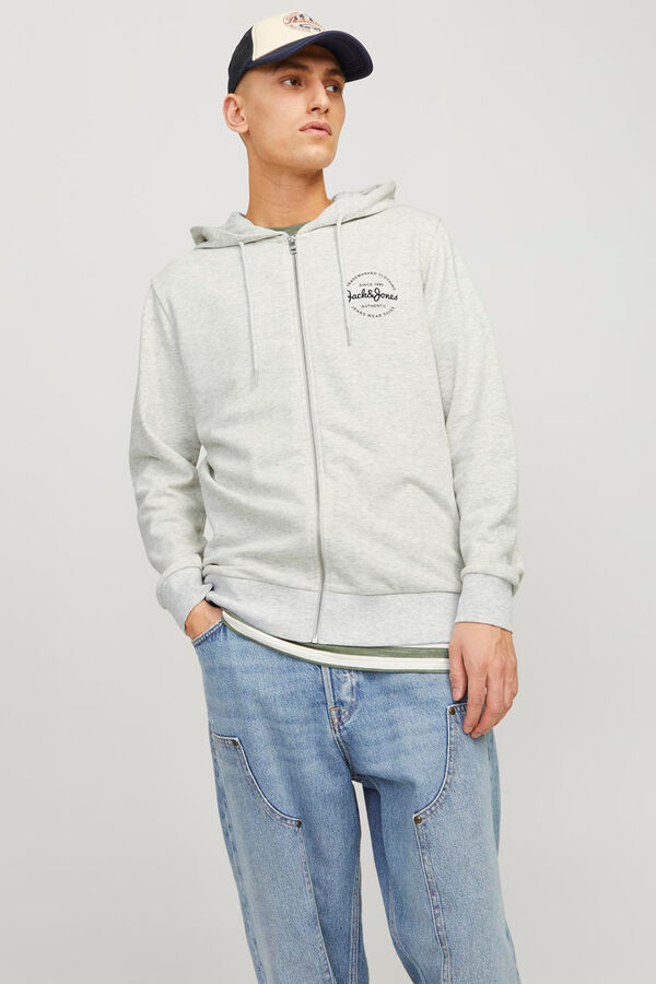 Jack & Jones Sweatshirt com capuz padr&atilde;o branco