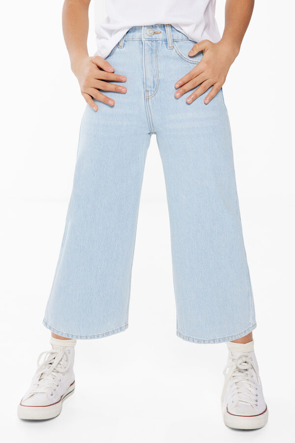 Springfield Kids Cal&ccedil;as denim culotte menina azul