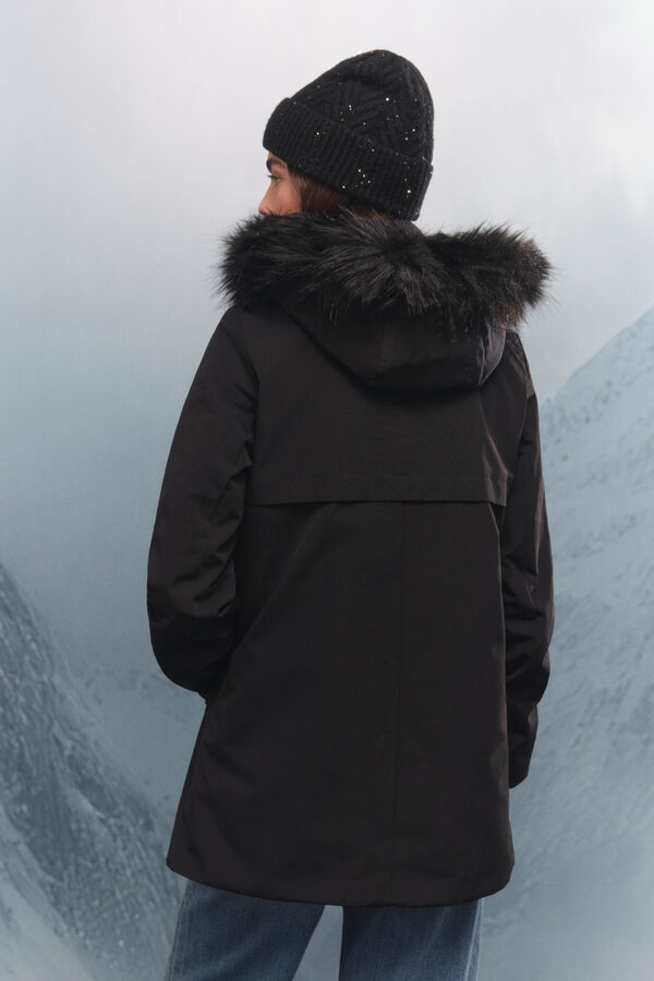 Springfield Parka capucha pelo Sorona Aura negro