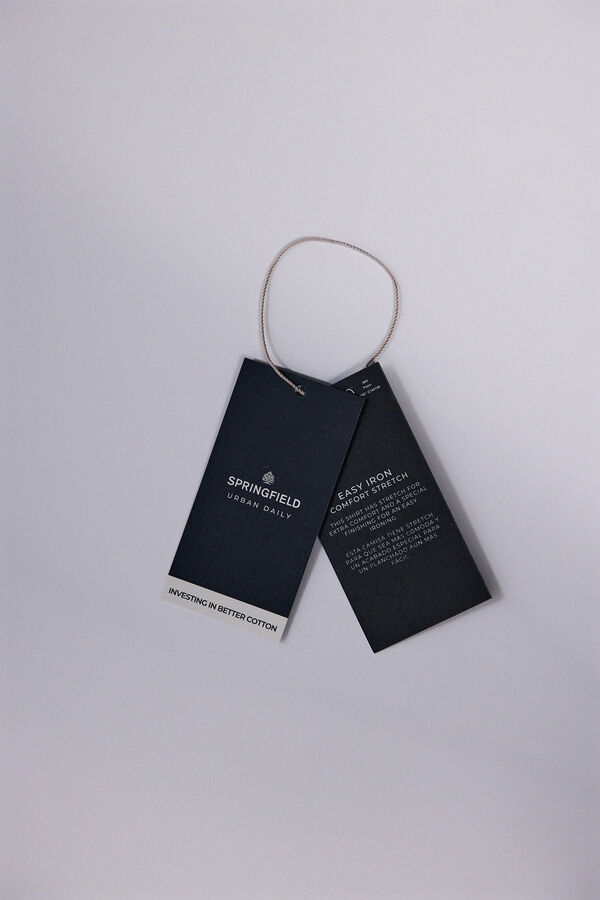 Springfield Camisa vestir popelín azul