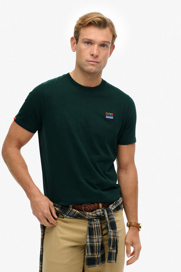 Superdry Camiseta de manga manga curta com gola redonda verde