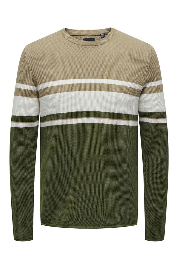 Only & Sons Camisola de gola redonda cru