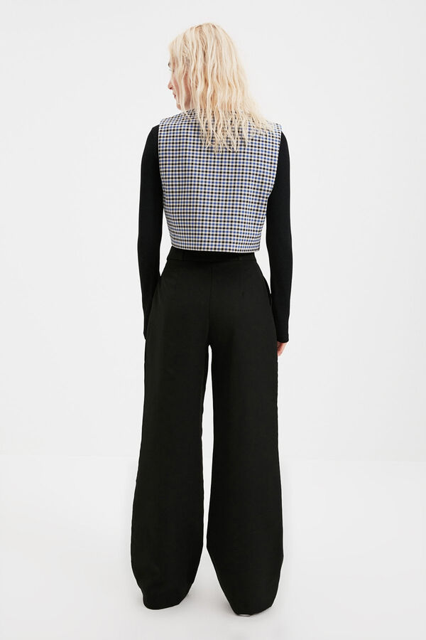 Trendyol Cal&ccedil;as plissadas preto