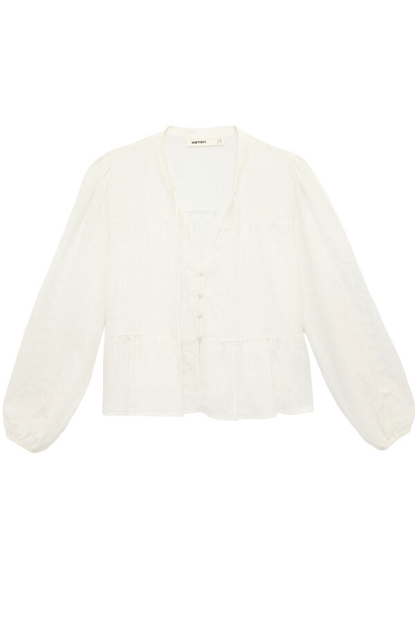 Koton Camisa de mangas bufantes bege