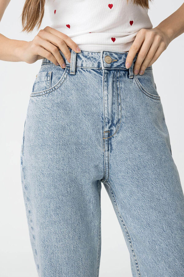 Tiffosi Cal&ccedil;a mom fit cintura alta  azul