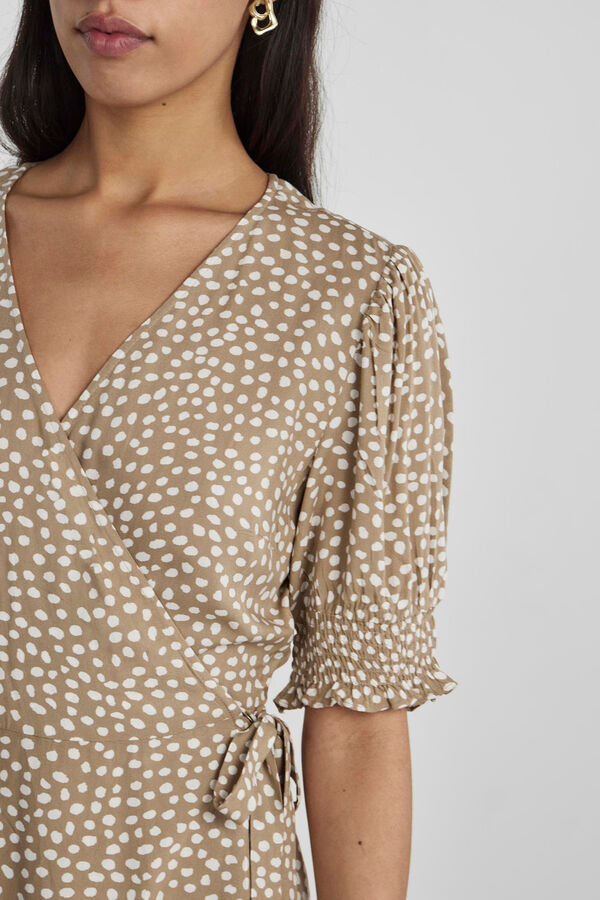 Pieces Vestido midi de manga corta 2/4 verde