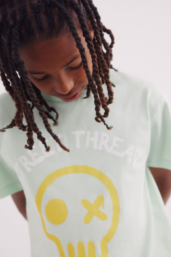 Springfield Kids Camiseta com caveira de menino verde