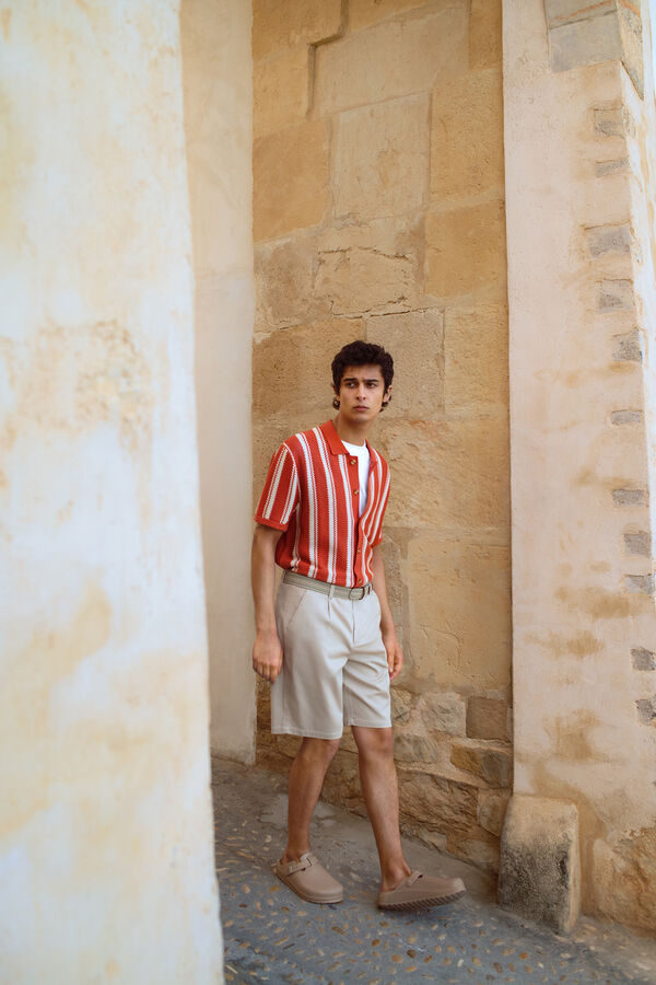 Springfield Bermuda algodón wide fit beige