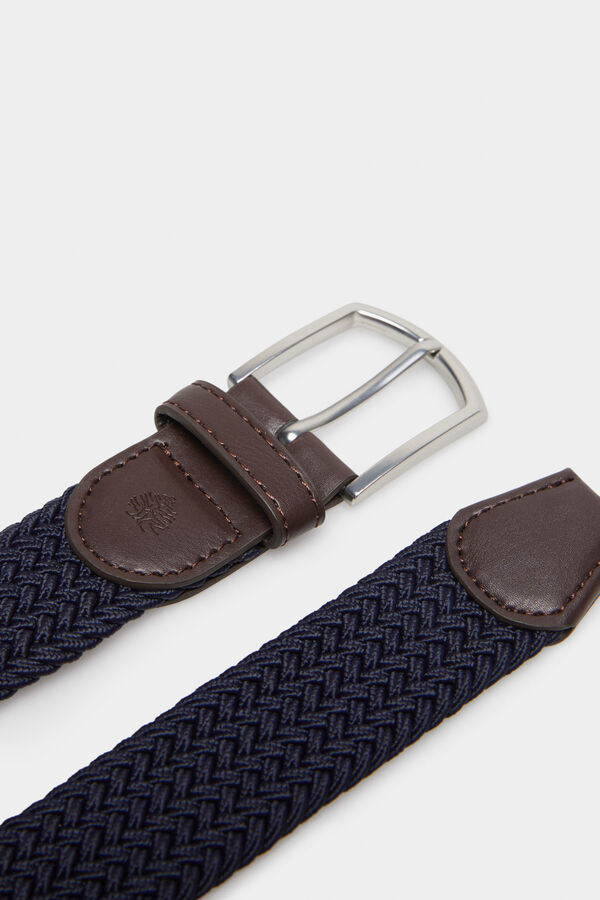 Springfield Cinturón trenzado básico monocolor azul medio