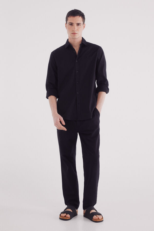 Springfield Camisa lino negro