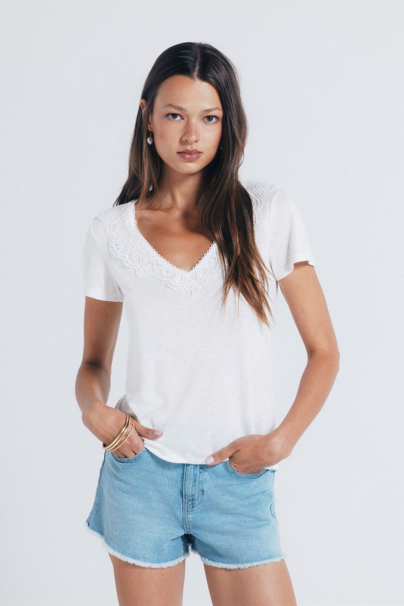 Springfield Camiseta escote crochet