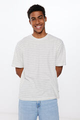 Springfield Camiseta r&uacute;stica rayas marfil