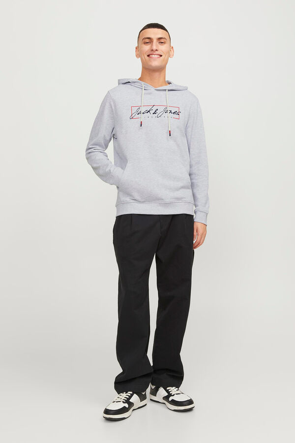 Jack & Jones Sweatshirt com capuz padr&atilde;o branco