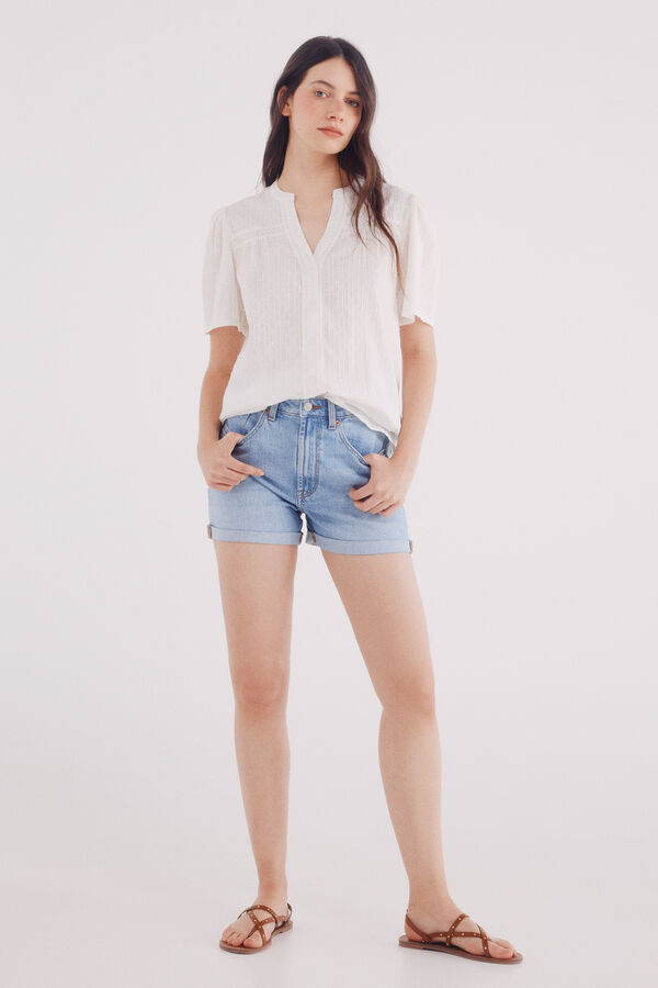 Springfield Blusa rom&aacute;ntica lace marfil