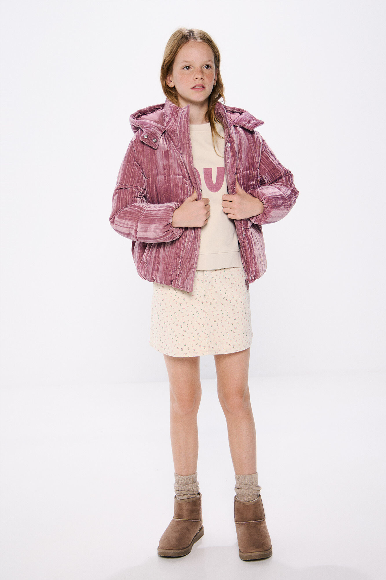 Springfield Kids Saia micro bombazina estampada de menina