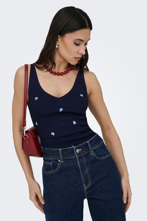JDY T-shirt de al&ccedil;as em malha azul