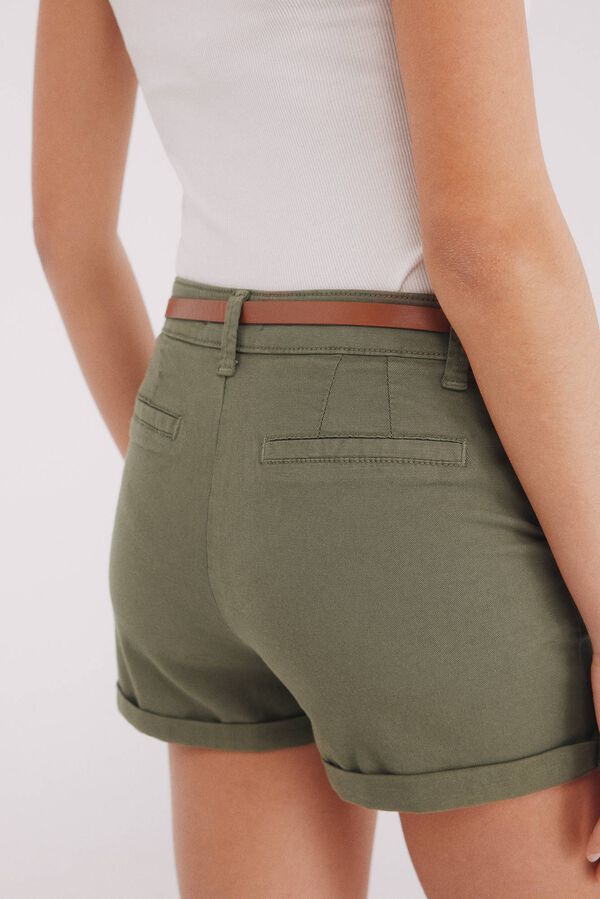 Springfield Shorts cal&ccedil;as chino com cinto bege