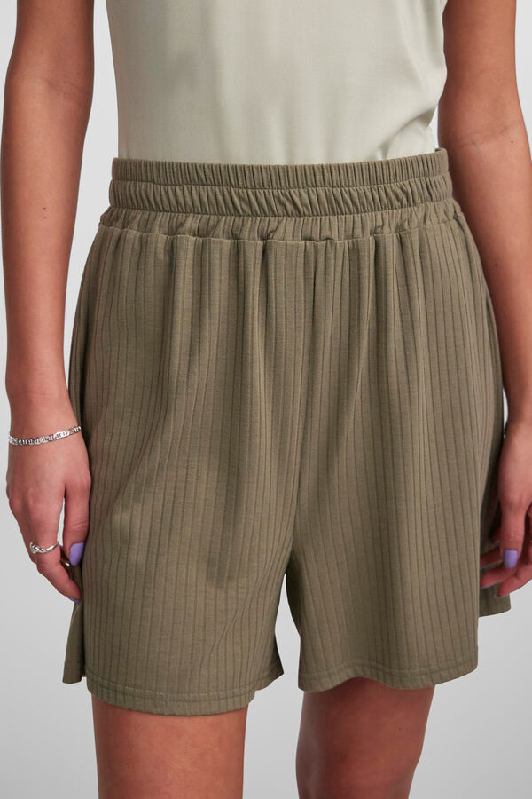 Pieces Calças curtas caneladas verde