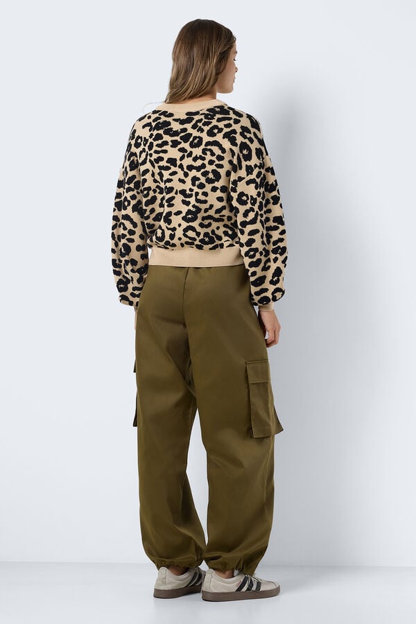 Noisy May Camisola em malha de jacquard cru