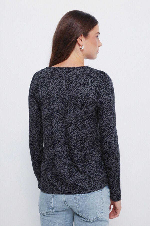 Springfield T-shirt com decote aberto cinzento