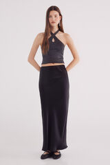 Springfield Falda midi satinada negro