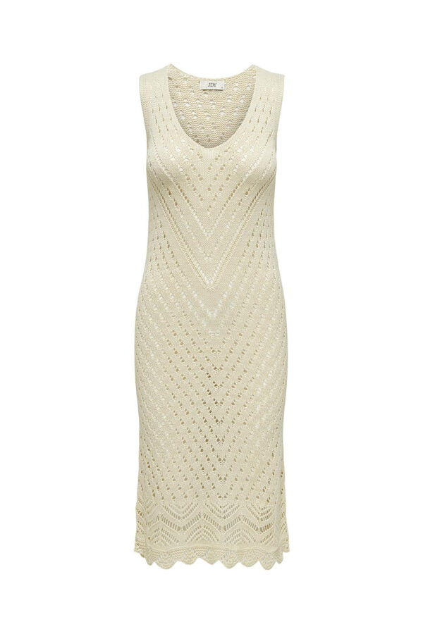 JDY Vestido midi de punto blanco