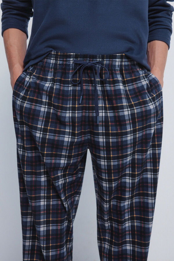 Springfield Set pijama largo tejido c&aacute;lido azul