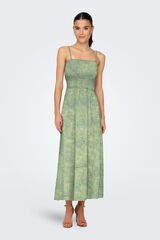 Only Vestido de al&ccedil;as comprido verde