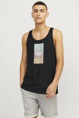 Jack & Jones T-shirt al&ccedil;as long line fit preto