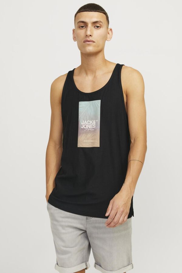 Jack & Jones T-shirt al&ccedil;as long line fit preto