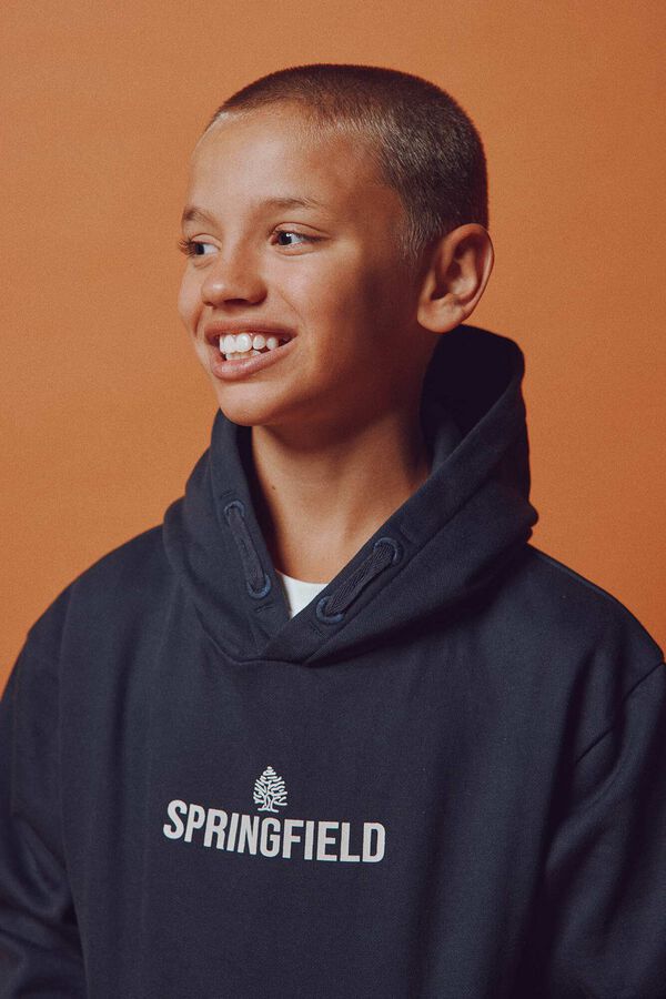 Springfield Kids Sudadera capucha logo ni&ntilde;o azul