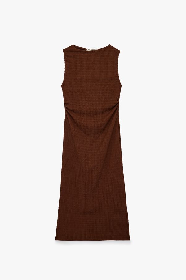Koton Vestido midi ajustado castanho