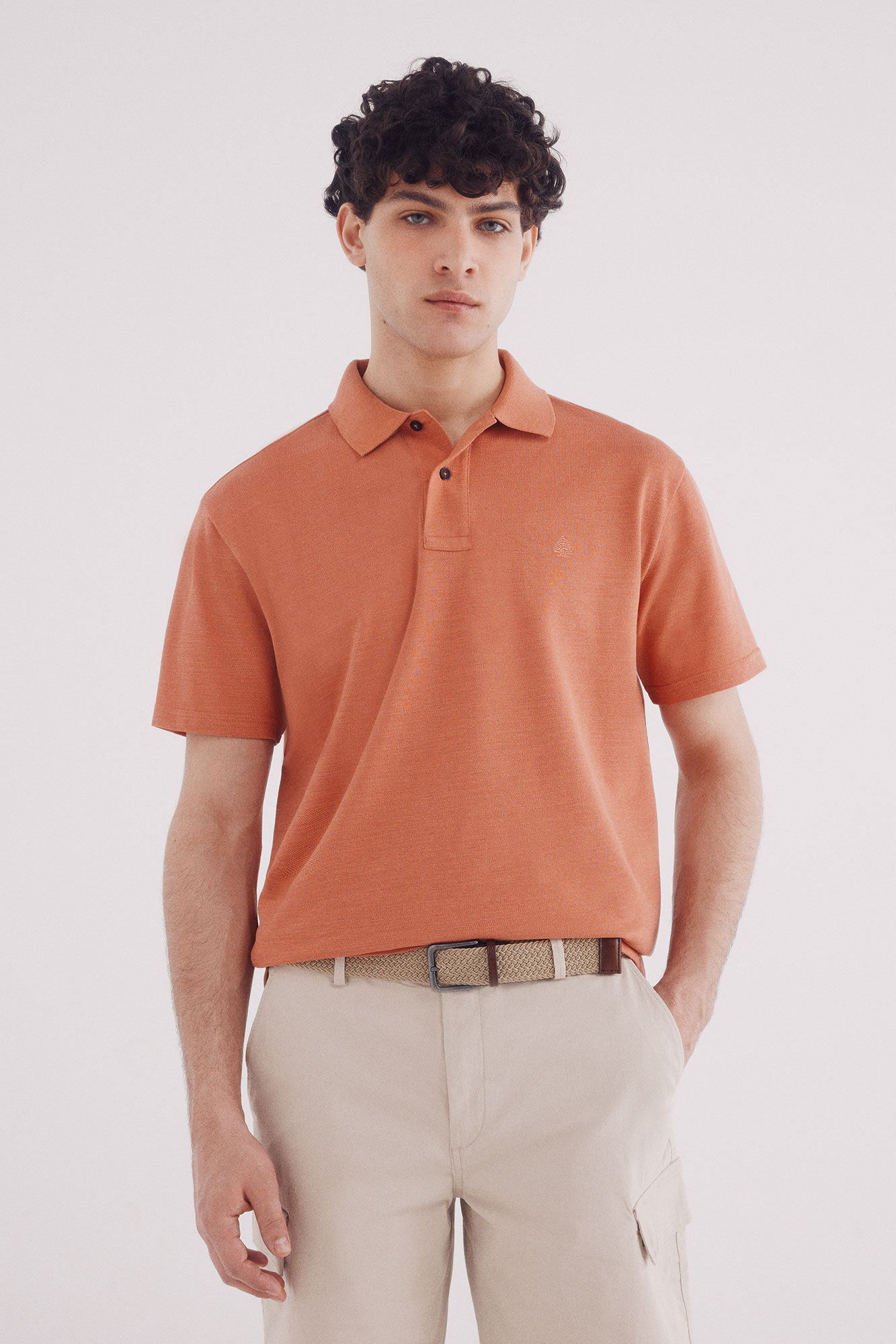 Springfield Polo piqu&eacute; de cor extravagante de regular fit