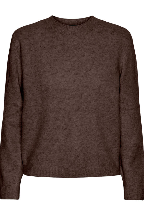 Pieces Jersey jaspeado redondo marr&oacute;n