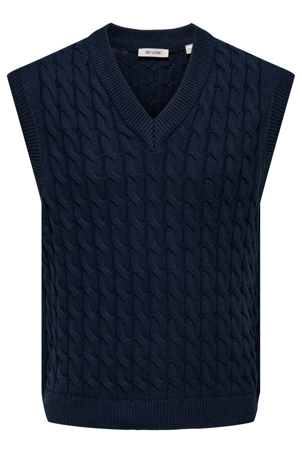 Only & Sons Malha de colete azul
