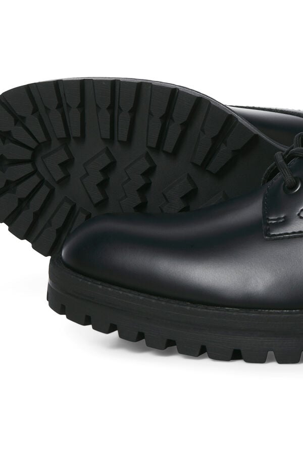 Jack & Jones bota de imita&ccedil;&atilde;o de pele preto