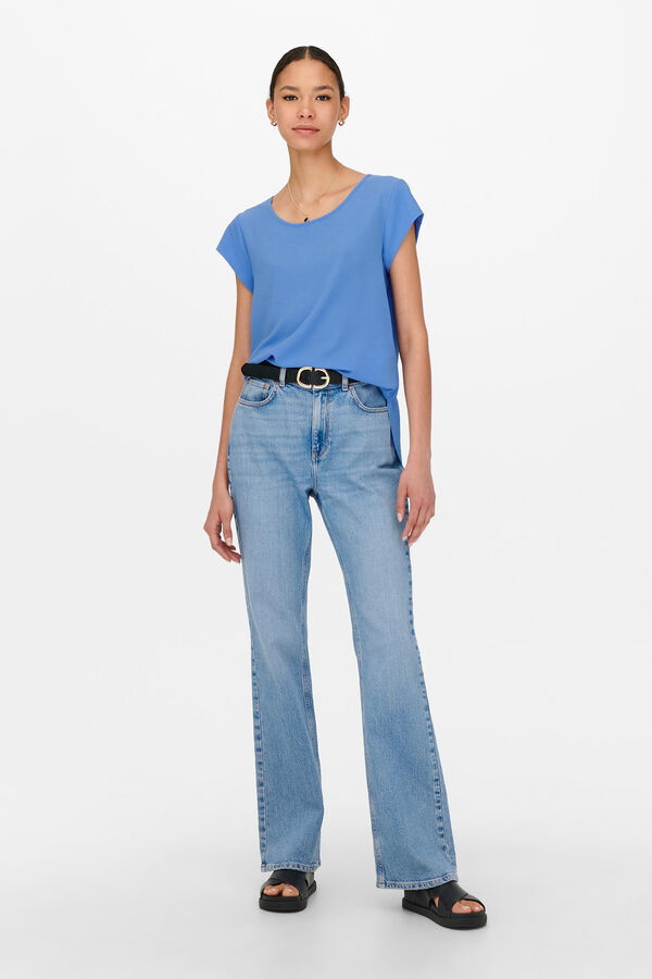 Only Camisola de manga curta azul