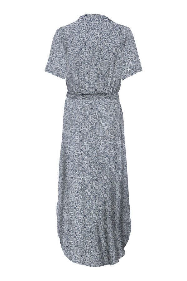 Only Vestido camiseiro midi azul