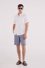 Springfield Bermuda chambray comfort slim fit azul