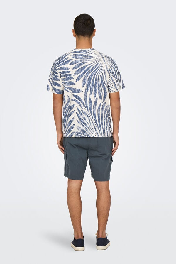 Only & Sons T-shirt de manga curta estampada azul